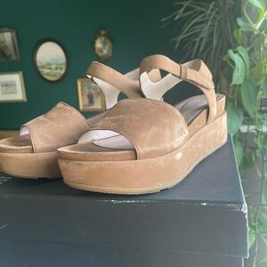 Eileen Fisher Suede Platform Sandals